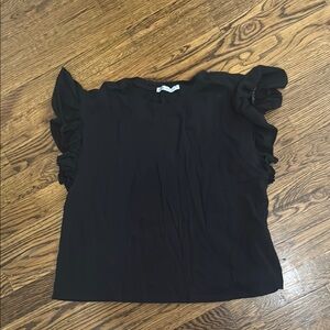 Zara Elegant Black Ruffle Sleeve Top - medium